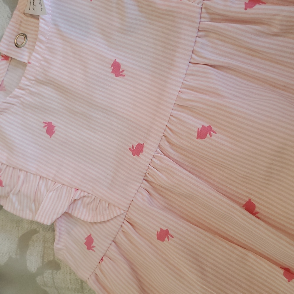 Pink Bunny Ruffled Baby Romper - Picture 6 of 7